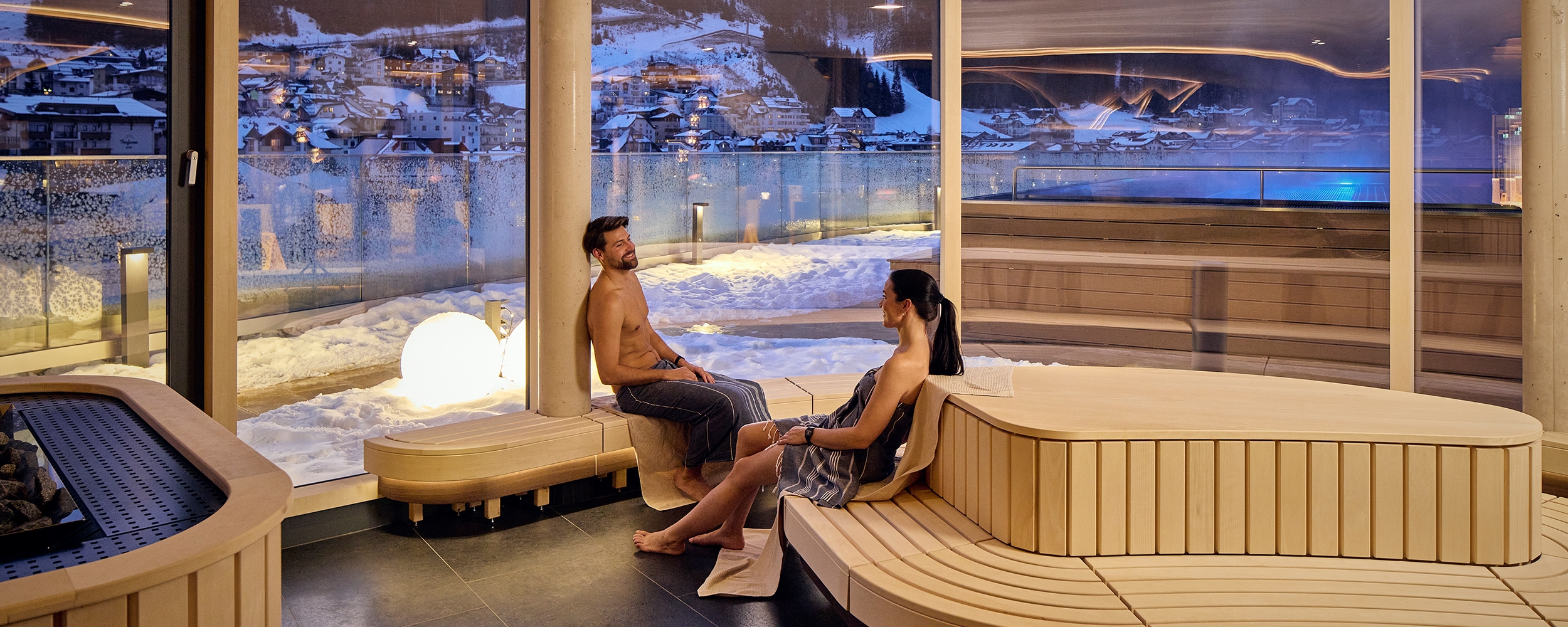 Couple in a sauna