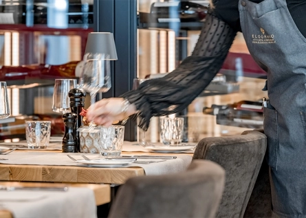 woman setting the table