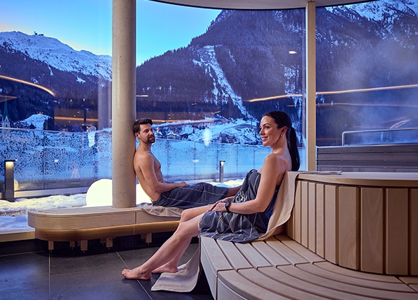 Couple in a sauna